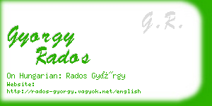 gyorgy rados business card